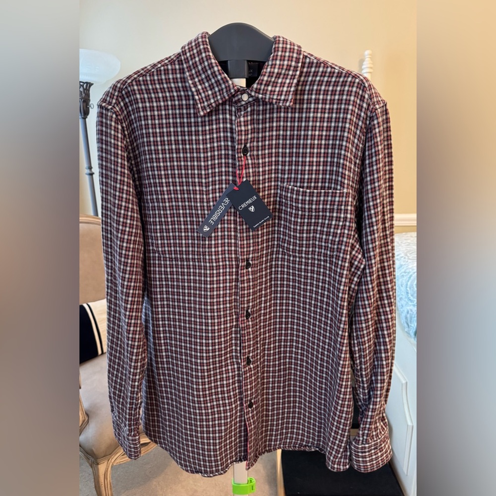 Daniel Cremieux Men's Reversible Long  Shirt NWTS, Red Black and White, Sz small